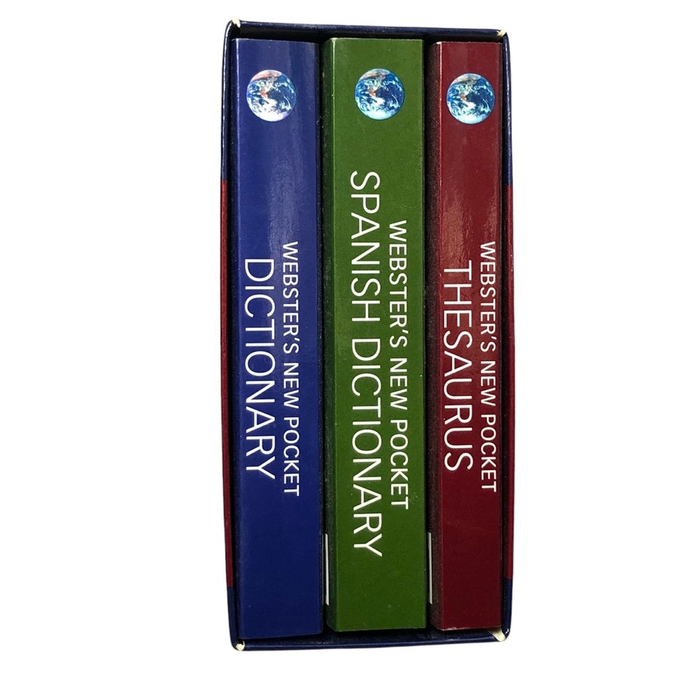 Webster's Pocket size Reference set Dictionary, Thesaurus & Spanish Dictionary